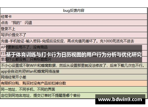 基于体育训练与打卡行为日历视图的用户行为分析与优化研究